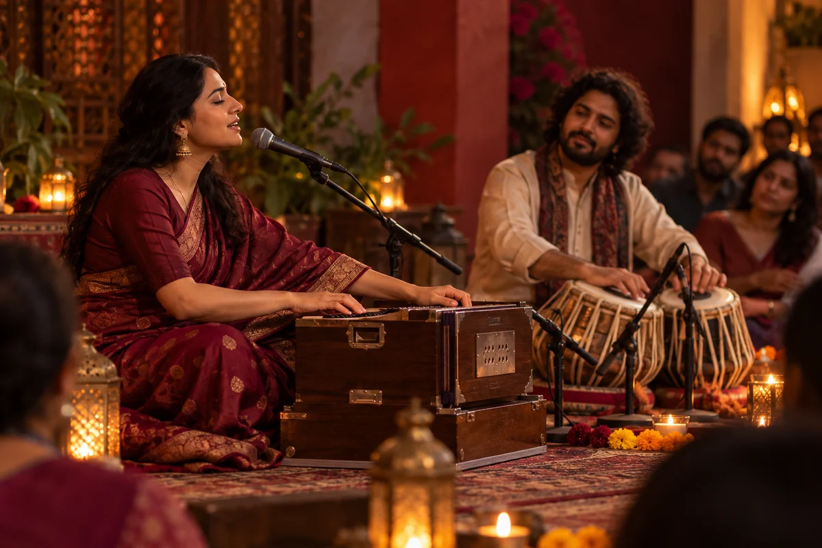 Illustrative devotional musical gathering